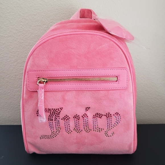 Juicy Couture Handbags - Juicy Couture Velour Pink Lemonade Big Spender Mini Backpack NWT